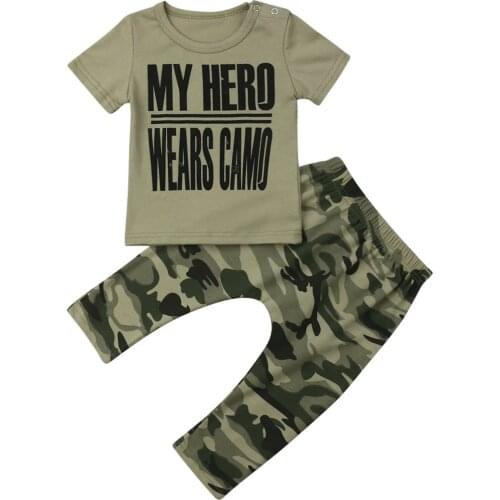 Baby Clothes 2Pcs Clothes Set! Newborn Baby Boys Summer Camo Tops Shorts Sets Clothes