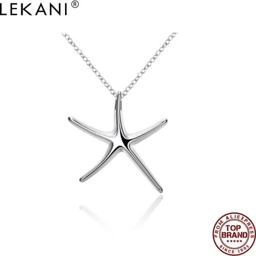 LEKANI Big Starfish Pendant For Women White Simple Geometric Animal Pendants Female Anniversary Fashion Jewelry Free Shipping