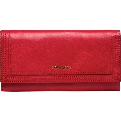 Multifunctional long Korean style trendy leather womens wallet casual three-fold womens wallet