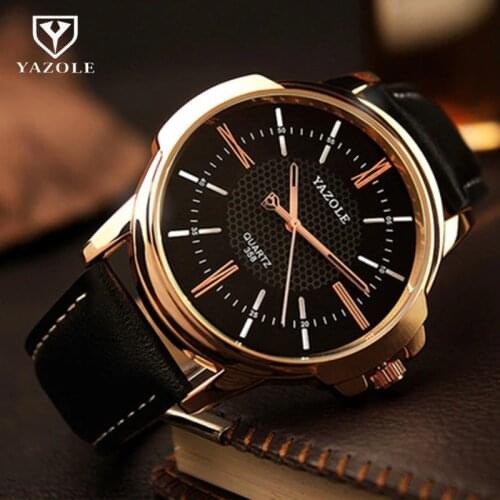Yazole Brand Luxury Famous Men Watches Business Leather Watch Male Clock Fashion Leisure Dress Quartz Watch Relogio Masculino