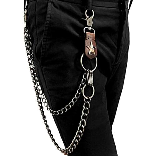 Men Heavy Gunmetal Waist Biker Skull Wallet Key Chain Rock Punk Trousers Motorcycle HipHop Leather Pant Jean Chain DR241