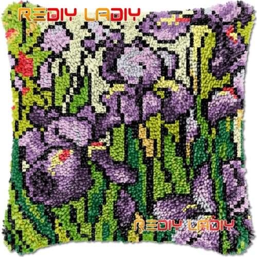 Latch Hook Cushion Iries Field DIY Needlepoint Kits Chunky Acrylic Yarn Arts Crocheting Lofty Pillow Case Hobby & Crafts