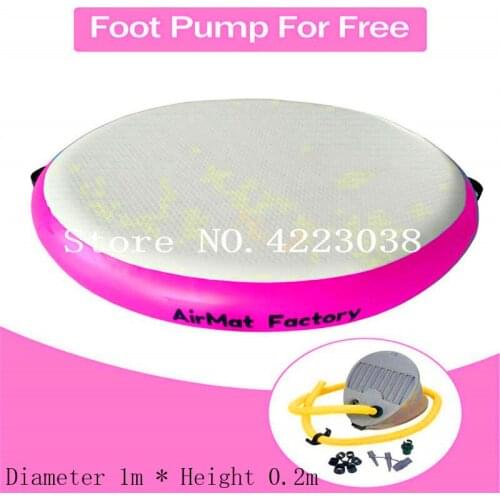 Free Shipping Diameter 1m x Height 0.2m Pink or Customize Round Inflatable Airspot For Sale