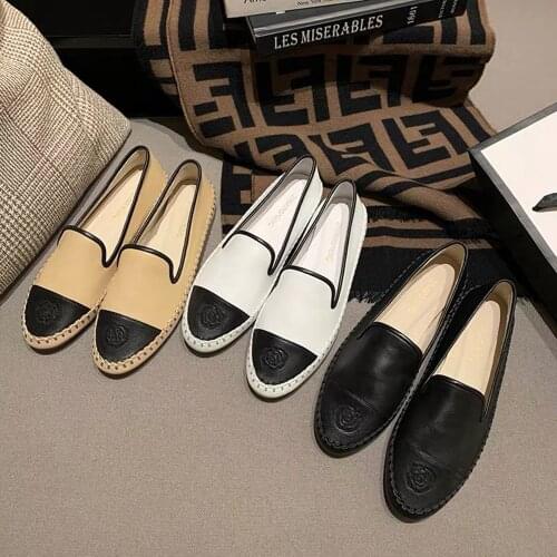 S New Womens Shoes Fashion Genuine Leather Flat Shoes Classical Brand Designers Women Spring Autumn Espadrilles Loafers Shoes