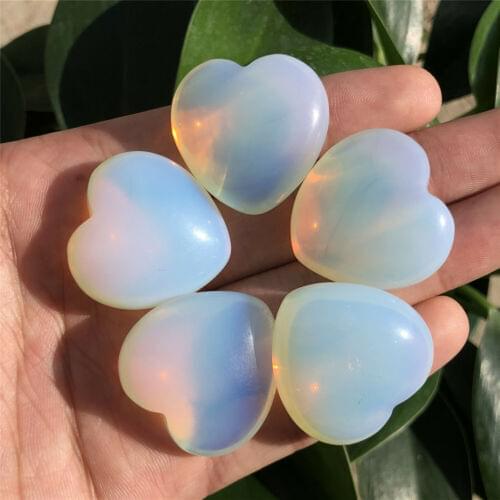 5pcs Natural dot stone hearts quartz crystal pendant carved decoration healing