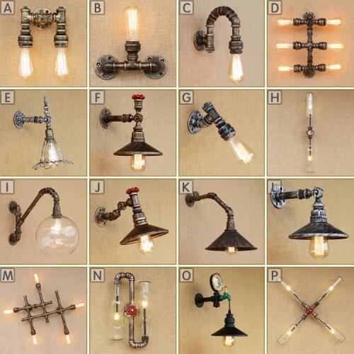 Retro industrial style personalized living room clothing store American style nostalgic water pipe wall lamp