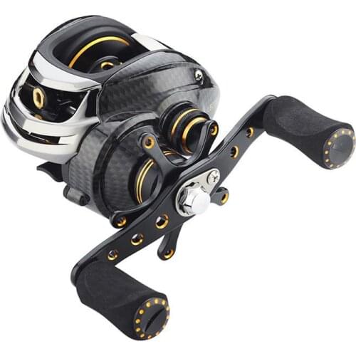 Double brake fishing reel 7.0: 1 Double Brake System Fishing Wheel Ferrous metal aluminum alloy bearing fishing wheel