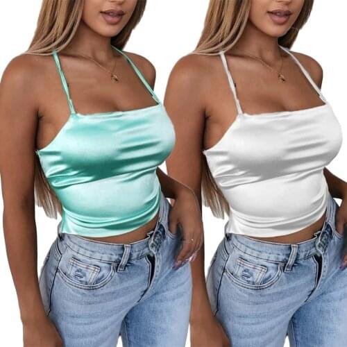 Sexy Crop Top Women Cami Y2K Summer Strapless Wrap Tube Cropped Tops Backless Vest White Black Short Satin Top Female Clothes