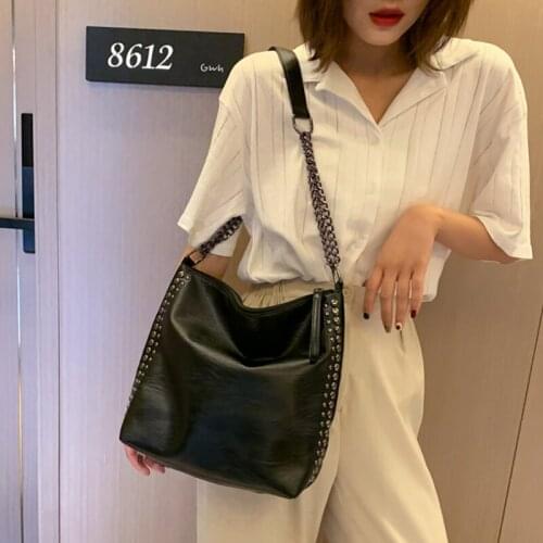 Famous Brand Women Handbags Fashion Rivet Shoulder Bag Chain Crossbody Bags for Women 2021 New Leather Handbag Tote Bag Sac