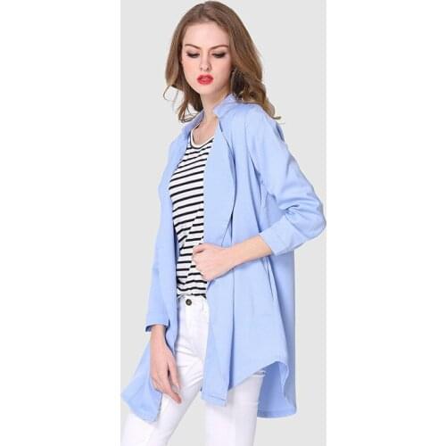 Spring Autumn 4XL 5XL Plus Size Women Trench Nine Quarter Sleeve Windbreaker Elegant Pocket Wrap Women Coat Casual Tops TA5580