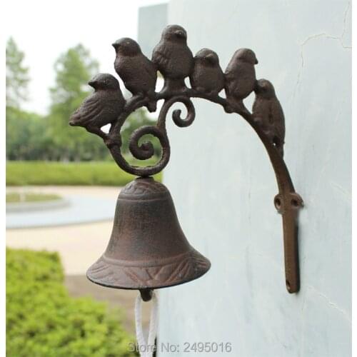 Iron Door bell, Rustic Birds Door Chime, Wall Mounted Front Door Bell for Farmhouse, Garden, and Front Yard