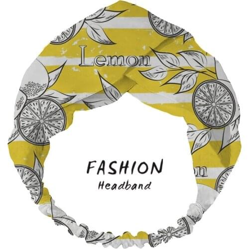 2020 Women Hair Bands Accessories Headband Fashion Summer Lemons Print Bohemian Turban Bandanas Hairband Headdress Scrunchies