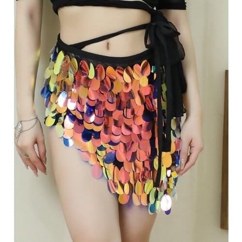 Belly Dance Hip Scarf Belly Dancing Shinning Belt Women Bellydance Costume Sequin Fairy Belt Oriental Accessories Waistband