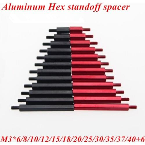10pcs M3 Aluminum Column M3*6/8/10/12/15/18/20/25/30/35/37/40+6mm aluminum standoff spacer Spacing Screw for RC Model