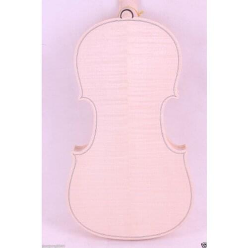 1x White violin unfinished violin Flame maple wood 4/4 High quality New #2106