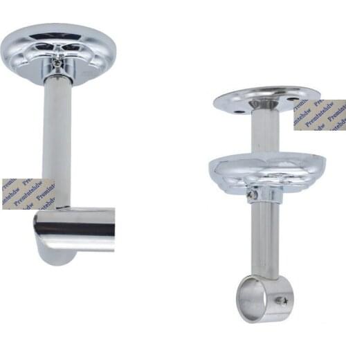 2Pcs/Lot Stainless Steel Ceiling Hanging Bracket Corner Flange For 25MM Tube Pipe With Decorative Cover