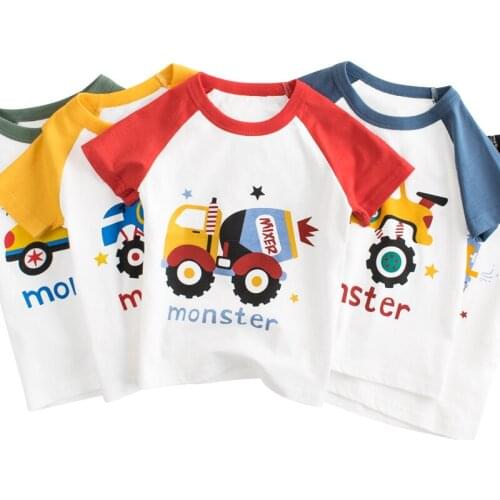 2021 Children Fashion Clothing Summer For Boy Toddler Kids Tops Cotton T Shirt Printed Animals Casual Clothes