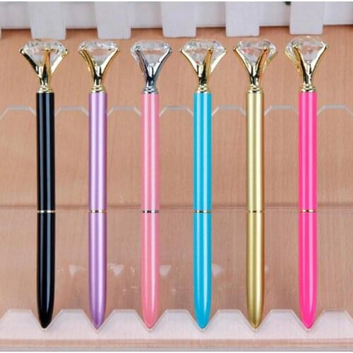 5 PCS Fashion Crystal Ballpoint Pen Diamond Metal Material Pen Stationery Office Supplies