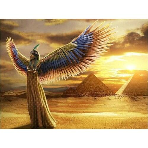 5d diy diamond painting Egypt goddess angel full square rhinestone 3d diamond embroidery pyramid landscape diamond mosaic E1551
