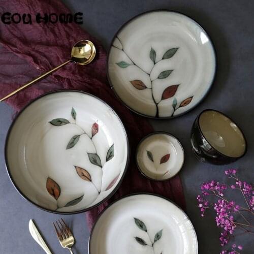 8inch 9inch Creative Ceramic Dinnerware Sets Fruit Cake Salad Dishes Rice Bowl Tableware Dinner Set Soup Bowl Kitchen Dinnerware