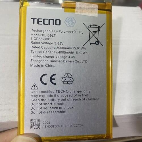 3.85V 4000mAh Battery for Tecno BL-39LT