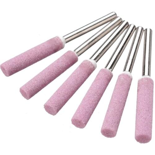 6PCS 1/8" Shank 4.8mm Diamond Chainsaw Grinding Head Sharpener Polishing Burr Stone File