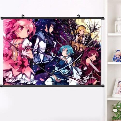 Anime Puella Magi Madoka Magica Akemi Homura Cute Wall Scroll Poster Manga Wall Hanging Poster Home Decoration Art Gifts 40*60cm