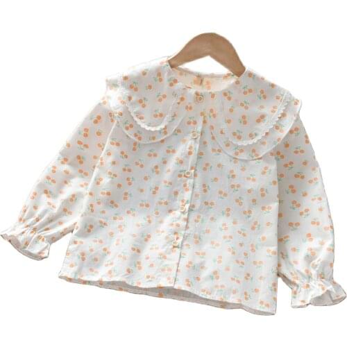 VIDMID Girls spring autumn shirt new small fresh printed baby Collar Shirt Girls' Princess top girls floral blouse P5299