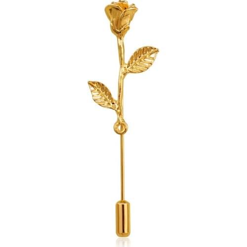 Rose Leaf Pin Jewelry Simple Personality Rose Pin For Lovers Wedding Accessories Fashion Girl Friends Fashion Gifts