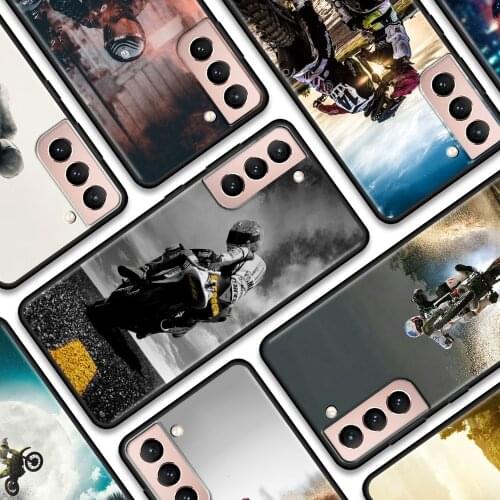 Phone case For Samsung Galaxy S21 Ultra S20 FE S10 Plus Lite S9 S10e cover shell Moto Cross motorcycle sports