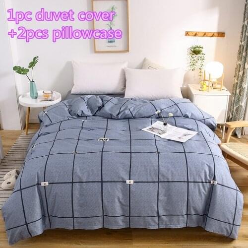 Pure cotton duvet cover sets plaid quilt cover twin single double queen king bedding simple 2pcs pillowcase comforter cover