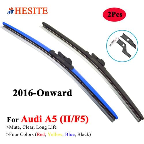 HESITE Colorful Windshield Wiper Blades For Audi A5 Q5 S5 RS5 SQ5 Model Accessories 2008 2009 2010 2011 2012 2013 2014 2015 2016