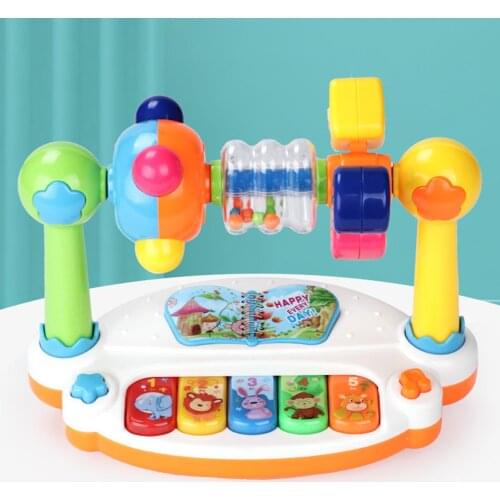18.5cm x 11cm x 14cm Electronic Keyboard Music Rotating Rattle Knock Mole Game Kids Educational Toys for Children Gift