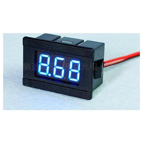 Hot sale 0.36inch 1PC 2 Wire Blue DC4.5-30V LED Panel digital display Voltage Meter Voltmeter 34mm*23mm*17mm