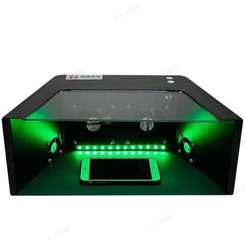 Hongzhun CA-710 UV Lamp Curing Disinfect 3 Lights+4 Fans Mini Dust Free Room Box Clean Bench for Desk on Table Anti Static