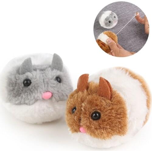 1pc Cat Toys Artificial Mouse Pulling Tail Ring Vibrate Run Forward Shock Shake Interactive Cat Mouse Pet Toy Little fat mouse