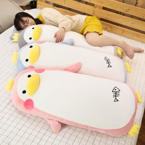 Crown Penguin Plush Stuffed Soft Sleep Pillow Baby Appease Cartoon Giant Cute Penguin Plush Pillow Christmas Gift for Girls Baby