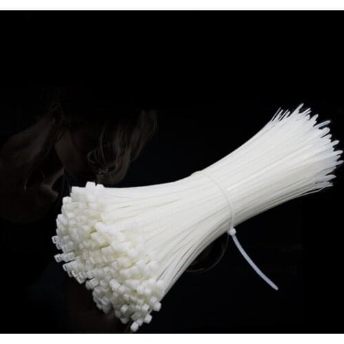 Buy 2 get 1 200pcs 4*250mm nylon cable ties white self-locking wire straps