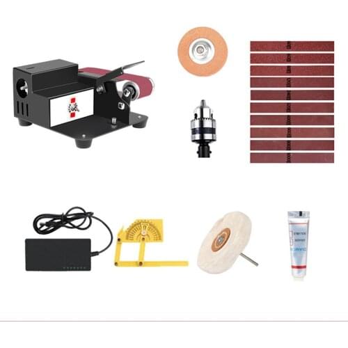 Multifunctional Mini Electric Belt Sander Grinder Professional DIY Polishing Grinding Machine Fixed Angle Sharpening Blade Bench