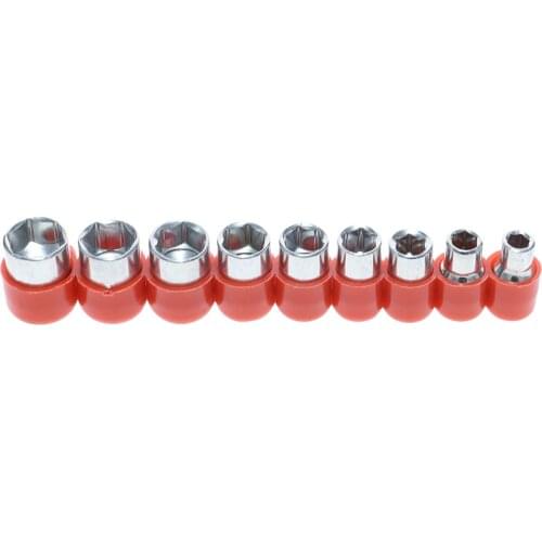 Multifunctional 9pcs 1/4 Inch Drive Hex Bit Socket Wrench Set Sleeve Wrench Set Wrench Adapter 5/6/7/8/9/10/11/12/13mm Hand Tool