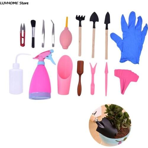 21PCS/lot Garden Planter Kit Succulent Planting DIY Tool Set Transplant Seedling Tool Bonsai Fertilizer Drilling Device