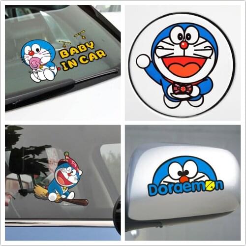 Car Stickers Doraemonドラえもん Cartoon Cute Lovely Funny Creative Decals For Trunk Fuel Tank Cap Rearview Mirrors D20