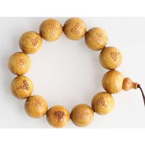 Natural Wooden Handmade Wood Bracelet Golden Wood Mens Wooden Bracelet Zen Chinese Beads
