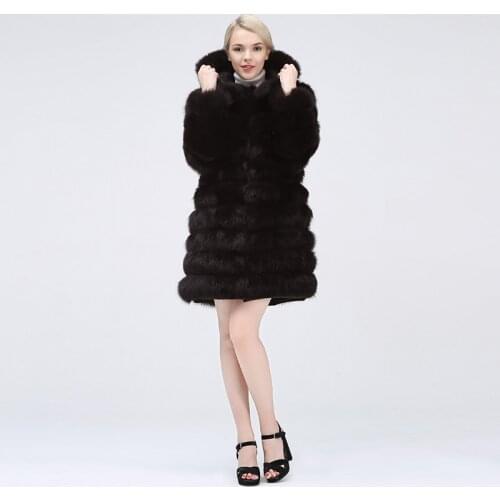 New leather coat 100% natural fur jacket, winter womens fur coat, fox fur coat, high-quality fur vest, detachable hat sleeve 7