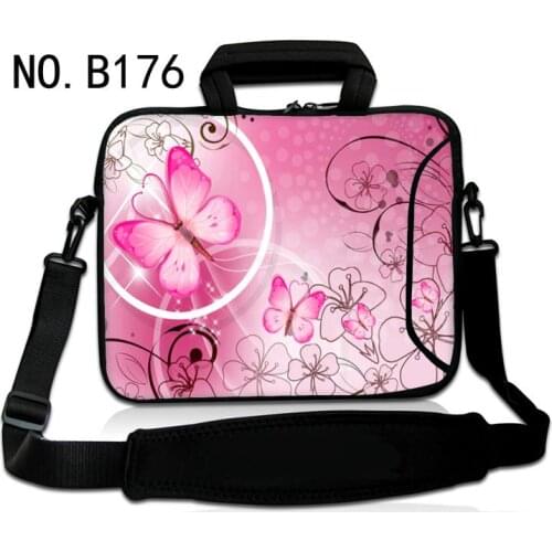 Pink Butterfly Laptop Bag 13.3 14 15.6 Notebook Case Sleeve For Macbook Air Pro 13 15 Computer Shoulder Handbag Briefcase Bags