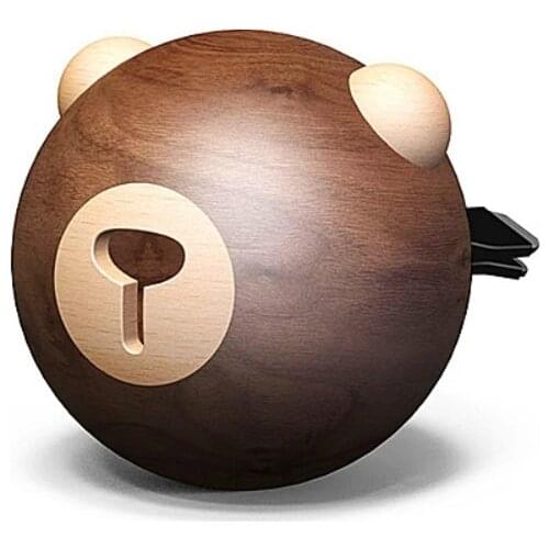 Walnut Cute Bear Ornaments Car Vents Perfume Clip Air Freshener Automobile Interior Fragrance Decoration