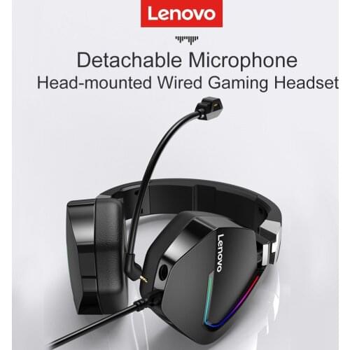 Original Lenovo Gaming Headset Wired Earphones Hi-Fi stereo Headphones TWS wired Game Headset for game 2021 new