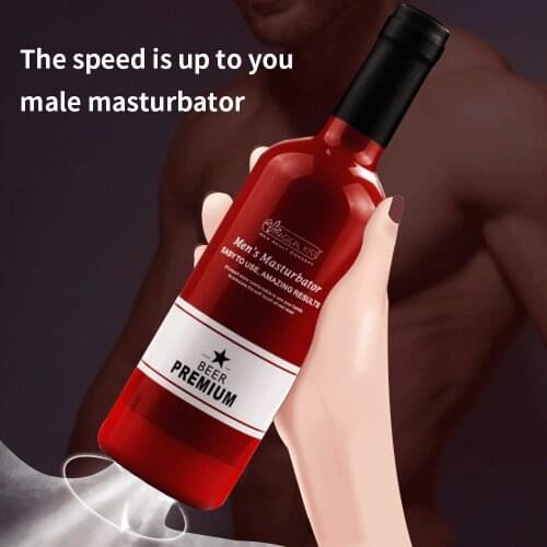 Beer Bottle Soft Safe Silicone Male Masturbator Realistic Practical Blowjob Male Masturbation Cup Vagina Anal Sex Toy For Men