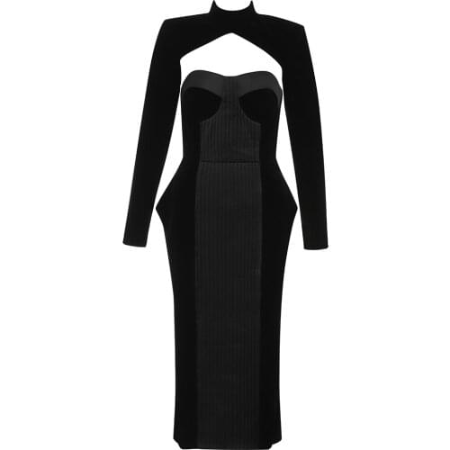 New Womens Sexy Dress Long Sleeve Elegant Party Dress New Autumn Winter Dresses Celebrity Ladies Vestido