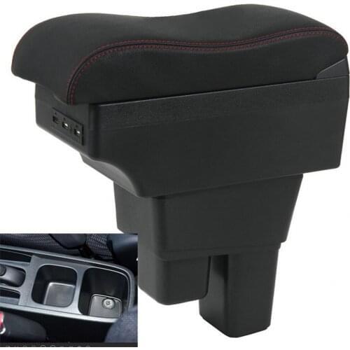 For Honda Fit Jazz 2nd generation armrest box central Store content Storage box with cup holder ashtray USB interface 2008-2013